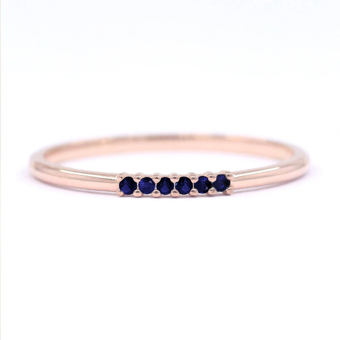 14K 6 SAPPHIRES 1.2MM BAND