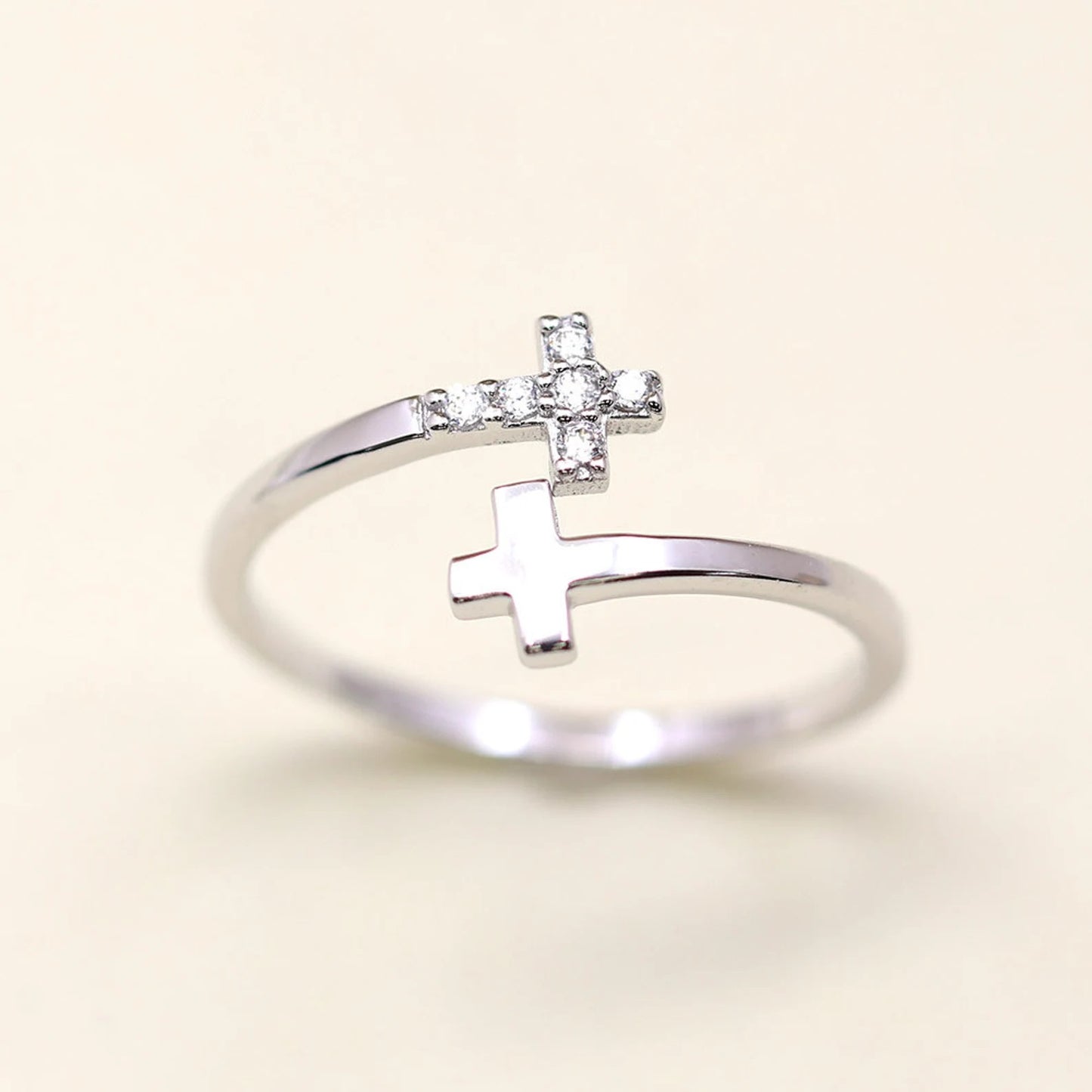 14K DIAMOND DOUBLE CROSS BAND