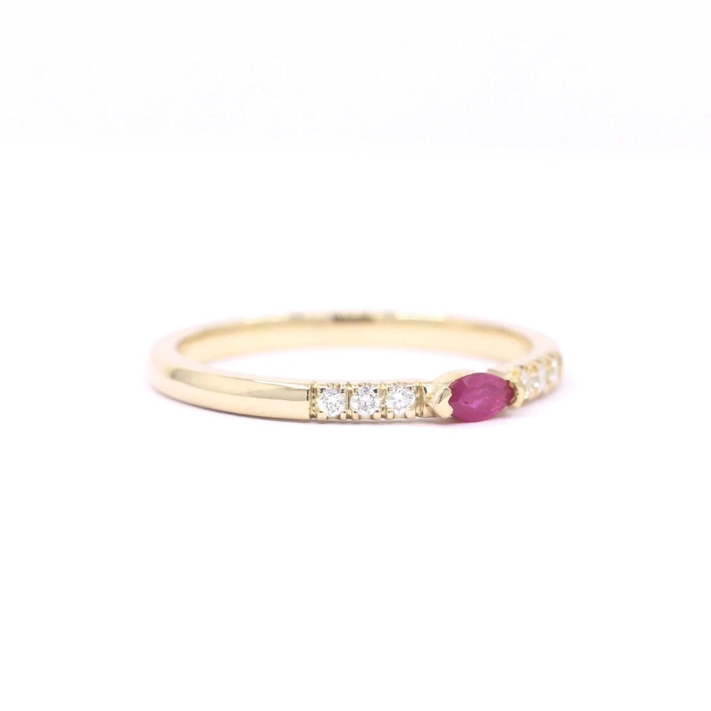 14K MARQUISE RUBY DIAMOND BAND