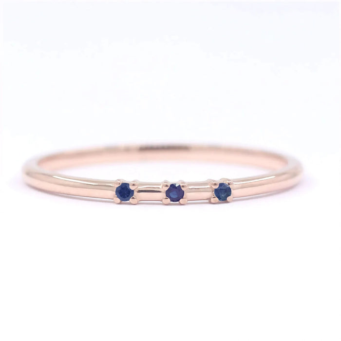 14K 3 SAPPHIRE SPACED 1.2MM BAND
