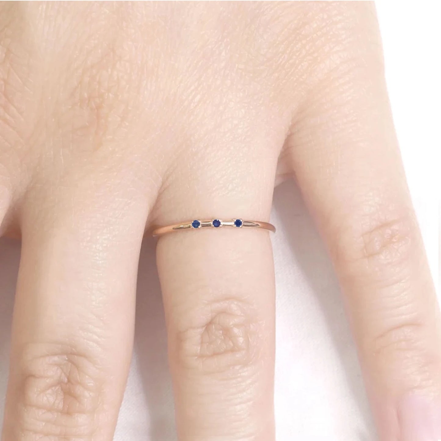 14K 3 SAPPHIRE SPACED 1.2MM BAND