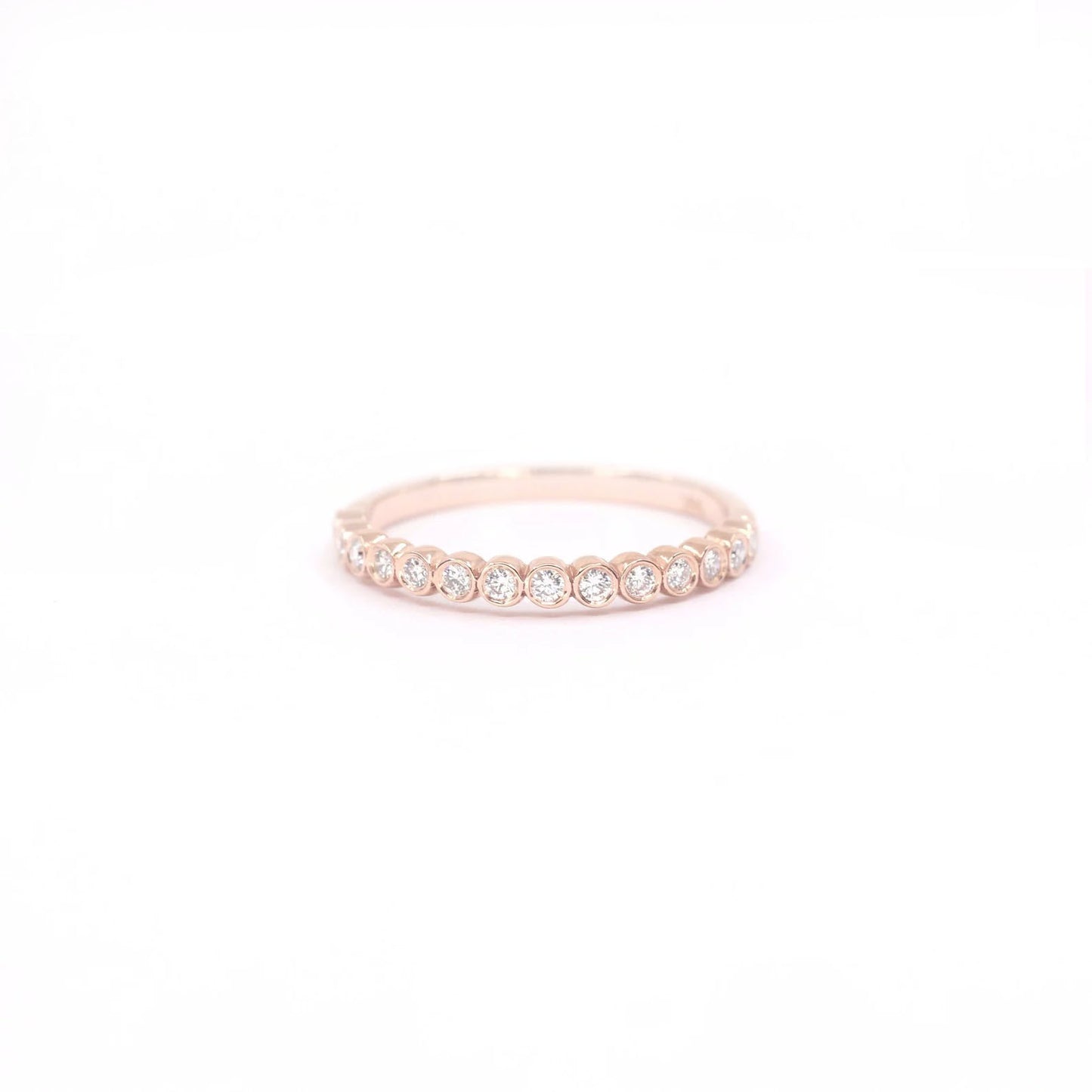 14K 0.23CT DIAMOND BEZEL HALF ETERNITY BAND