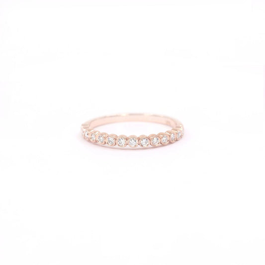 14K 0.23CT DIAMOND BEZEL HALF ETERNITY BAND