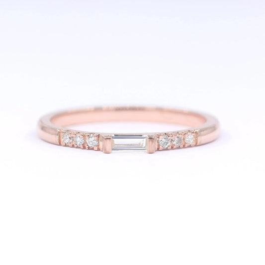 14K 0.10CT BAGUETTE DIAMOND BAND