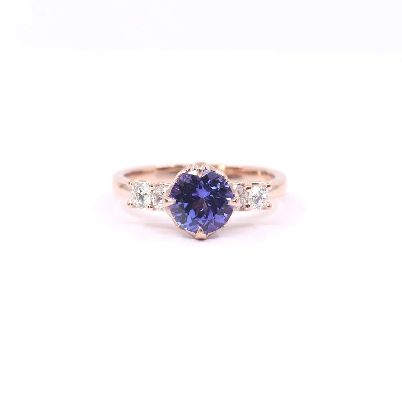 14K TANZANITE DIAMOND RING