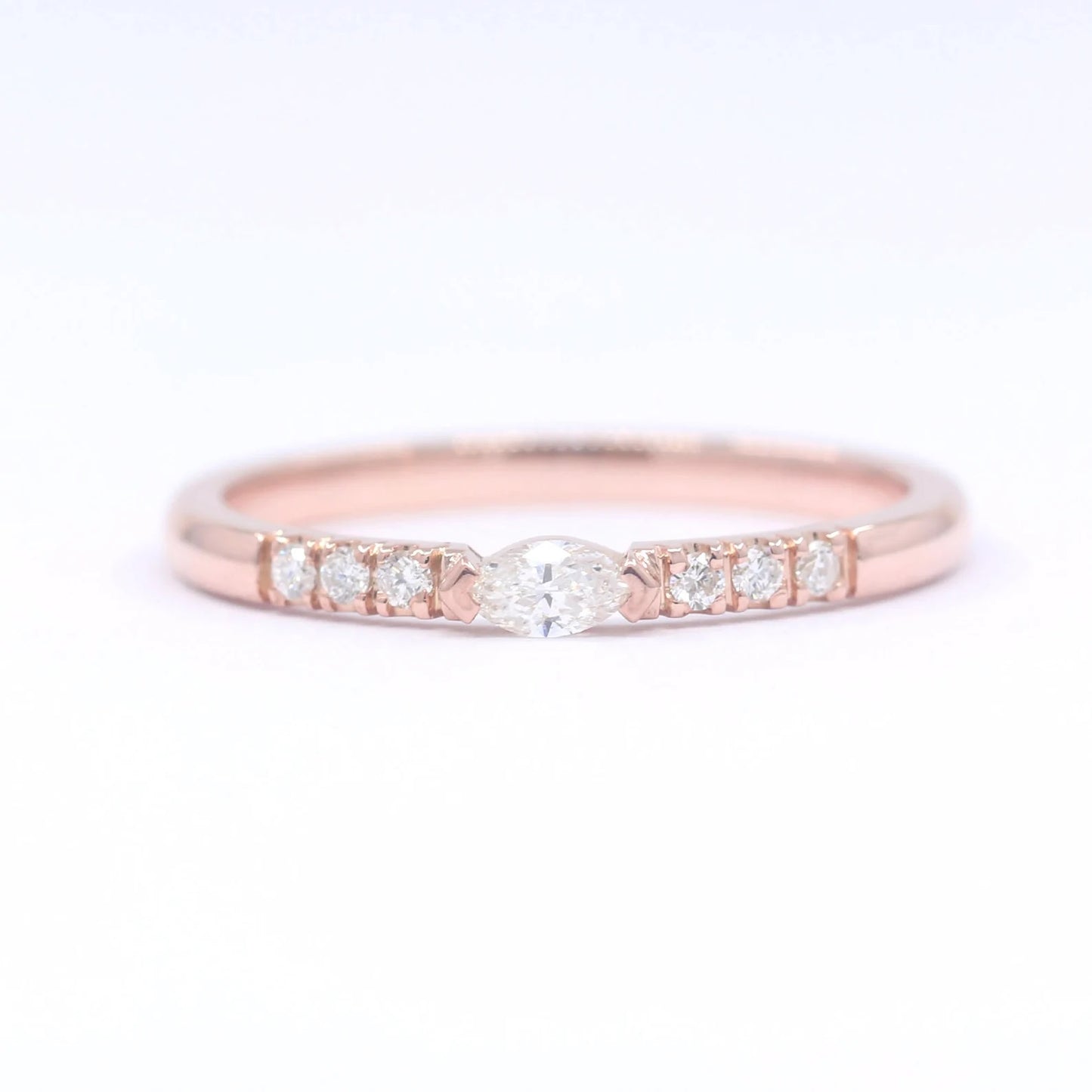 14K 0.10CT MARQUISE DIAMOND BAND