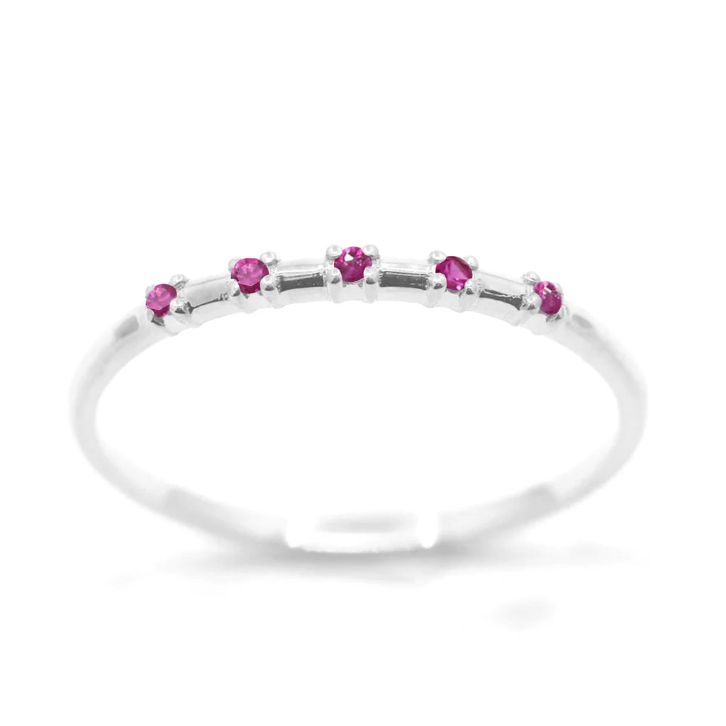 14K 5 RUBY SPACED 1.2MM BAND