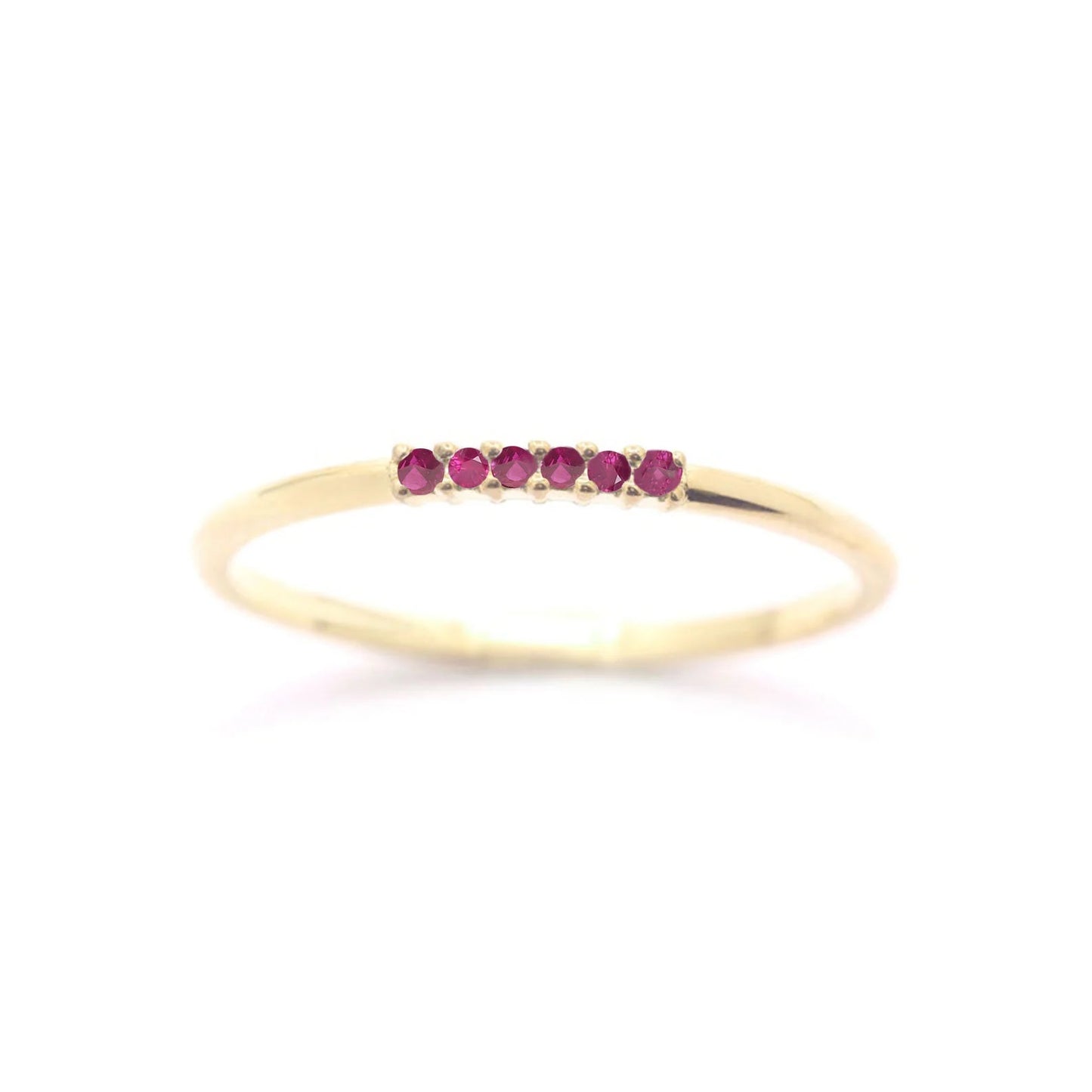 14K 6 RUBY 1.2MM BAND