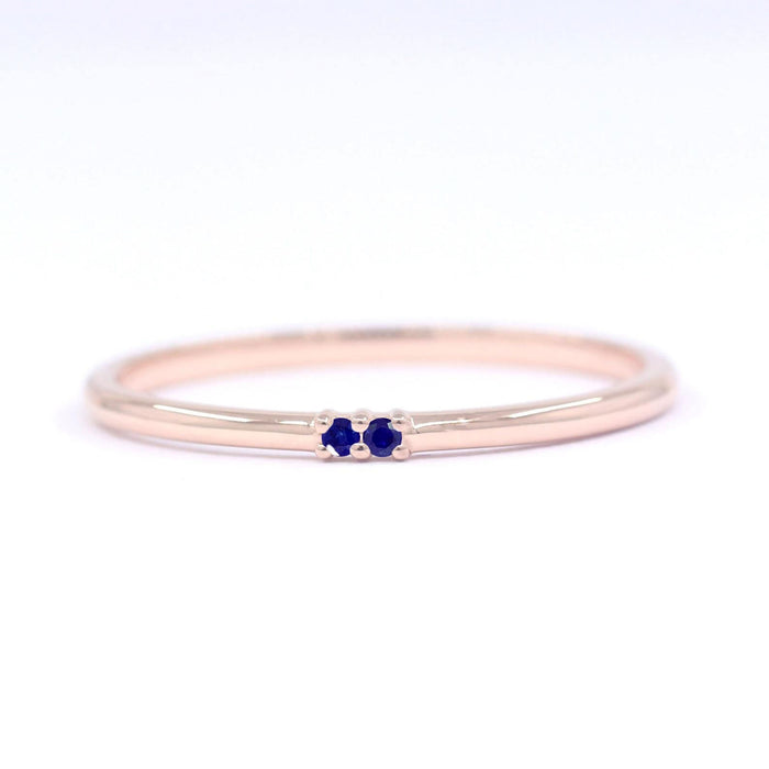 14K 2 SAPPHIRES 1.2MM BAND