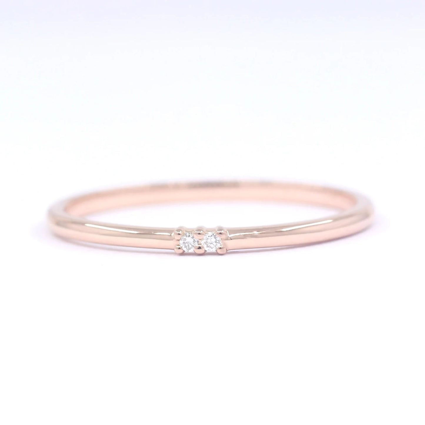 14K 2 DIAMOND 1.2MM BAND