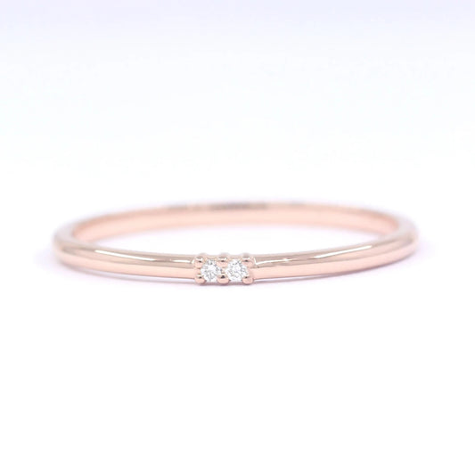 14K 2 DIAMOND 1.2MM BAND