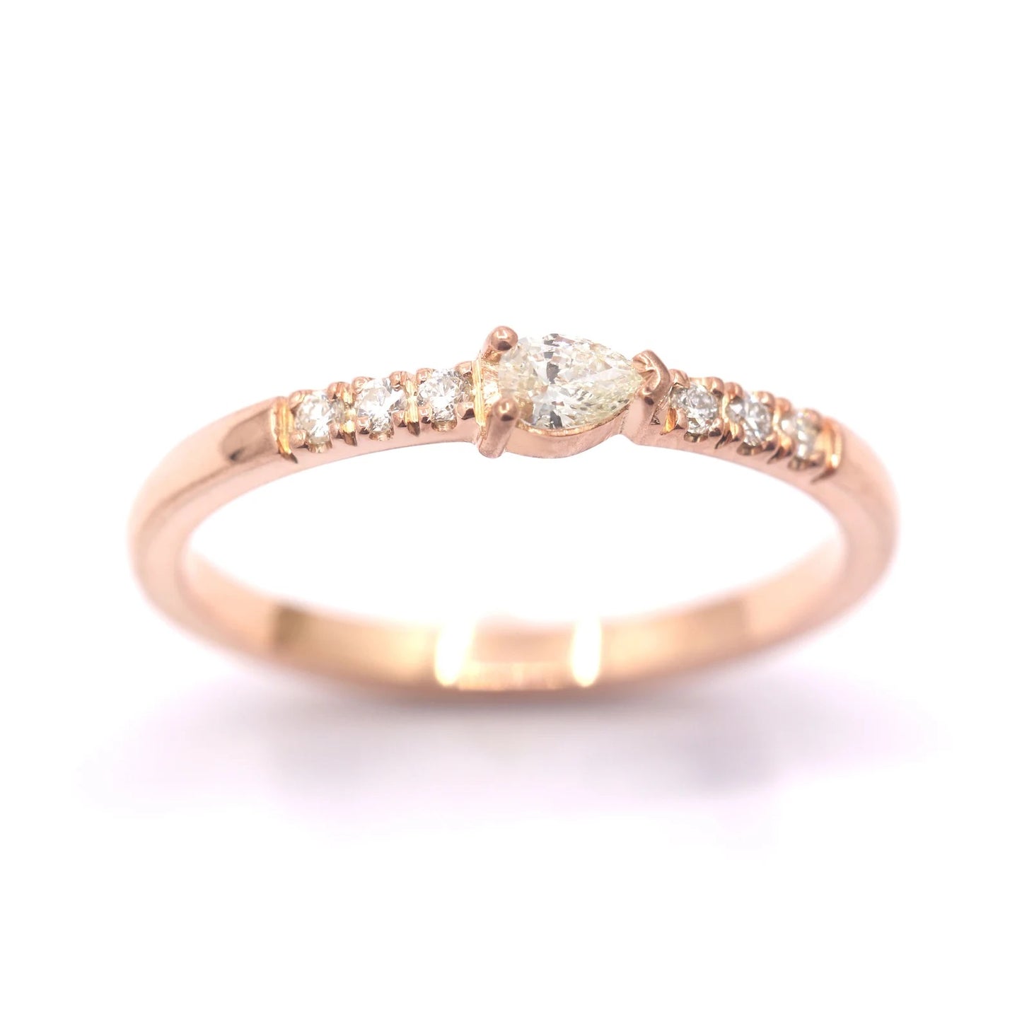 14K 0.10CT PEAR DIAMOND BAND