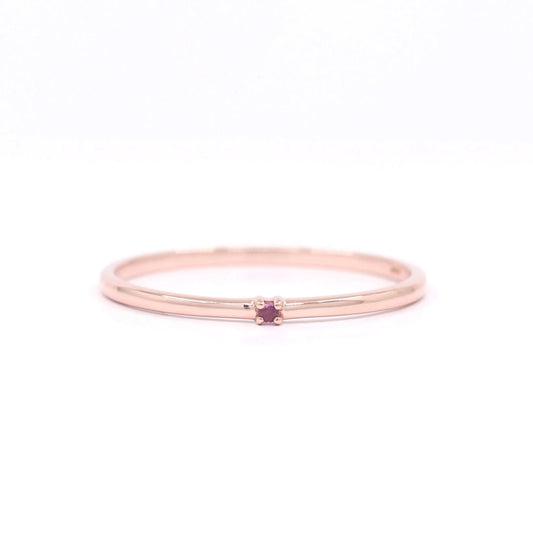 14K 1 RUBY 1.2MM BAND