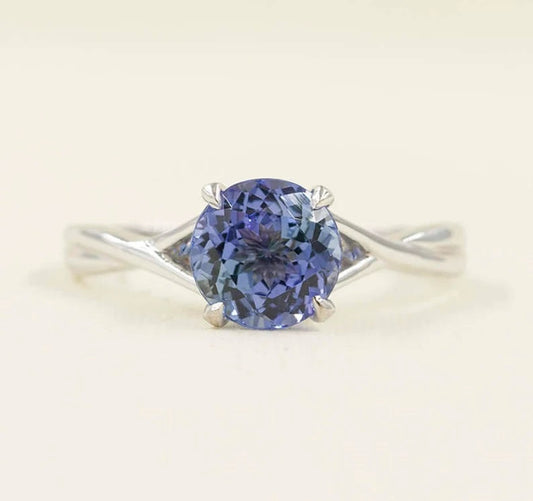 14K TANZANITE TWIST SOLITAIRE RING