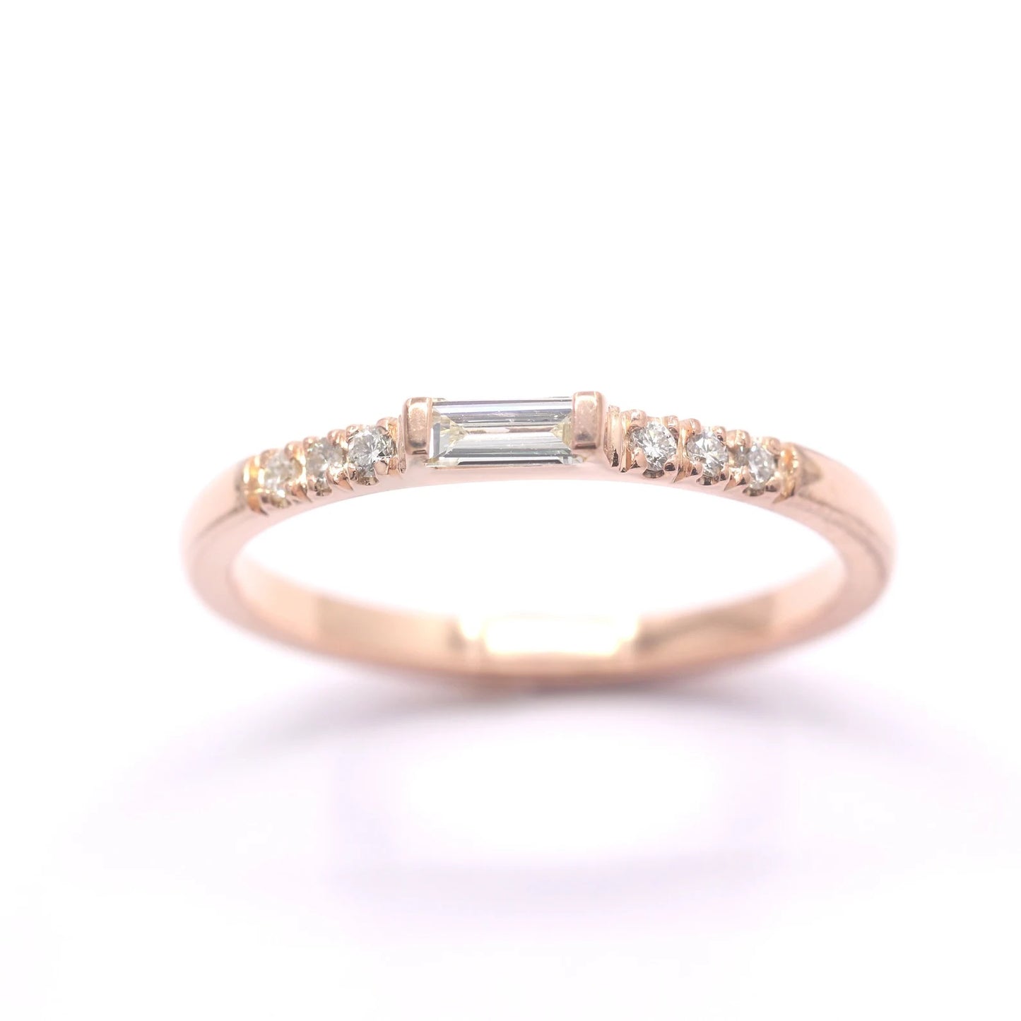 14K 0.10CT BAGUETTE DIAMOND BAND