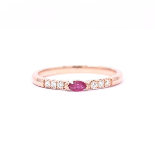 14K MARQUISE RUBY DIAMOND BAND