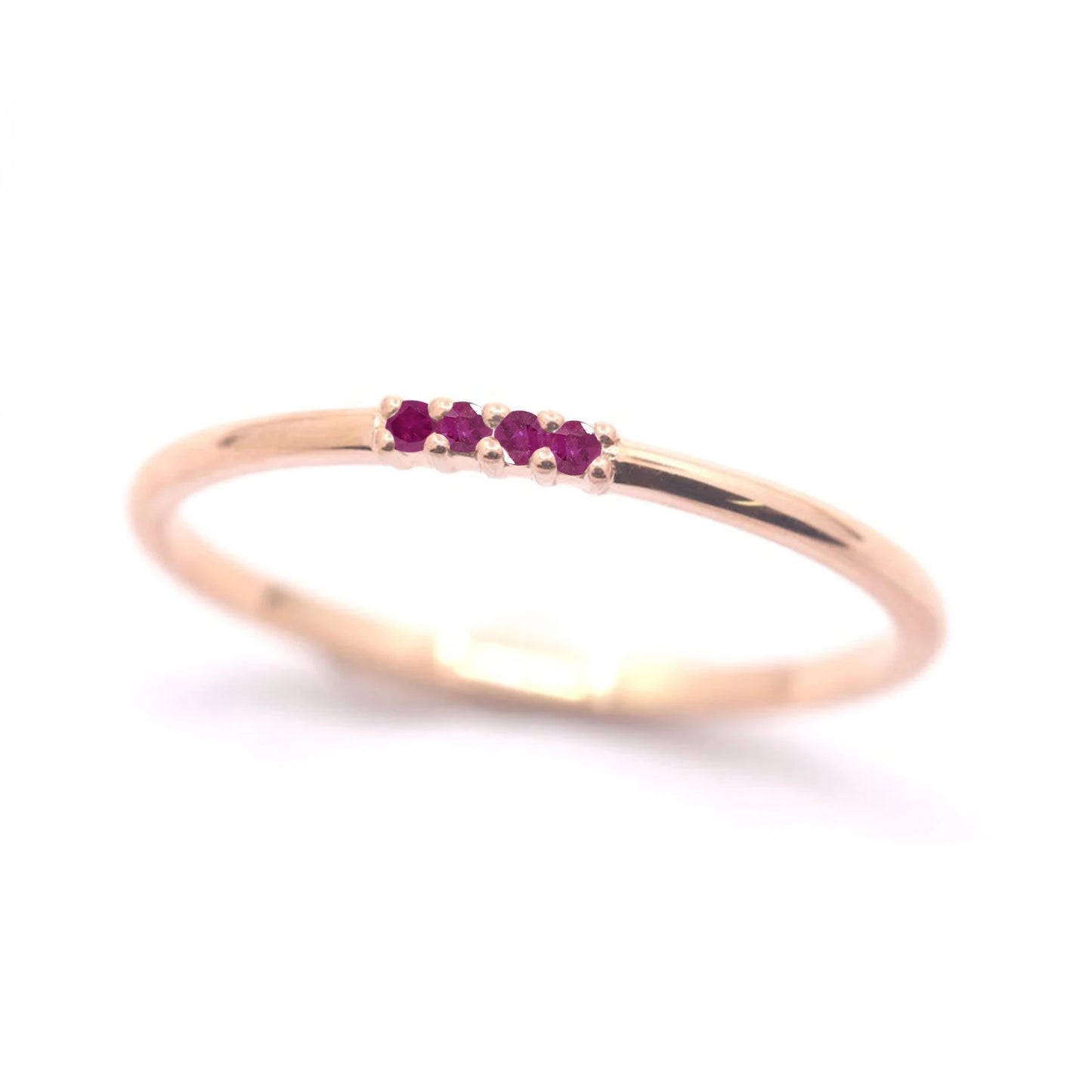 14K 4 RUBY 1.2MM BAND