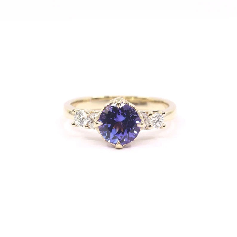 14K TANZANITE DIAMOND RING