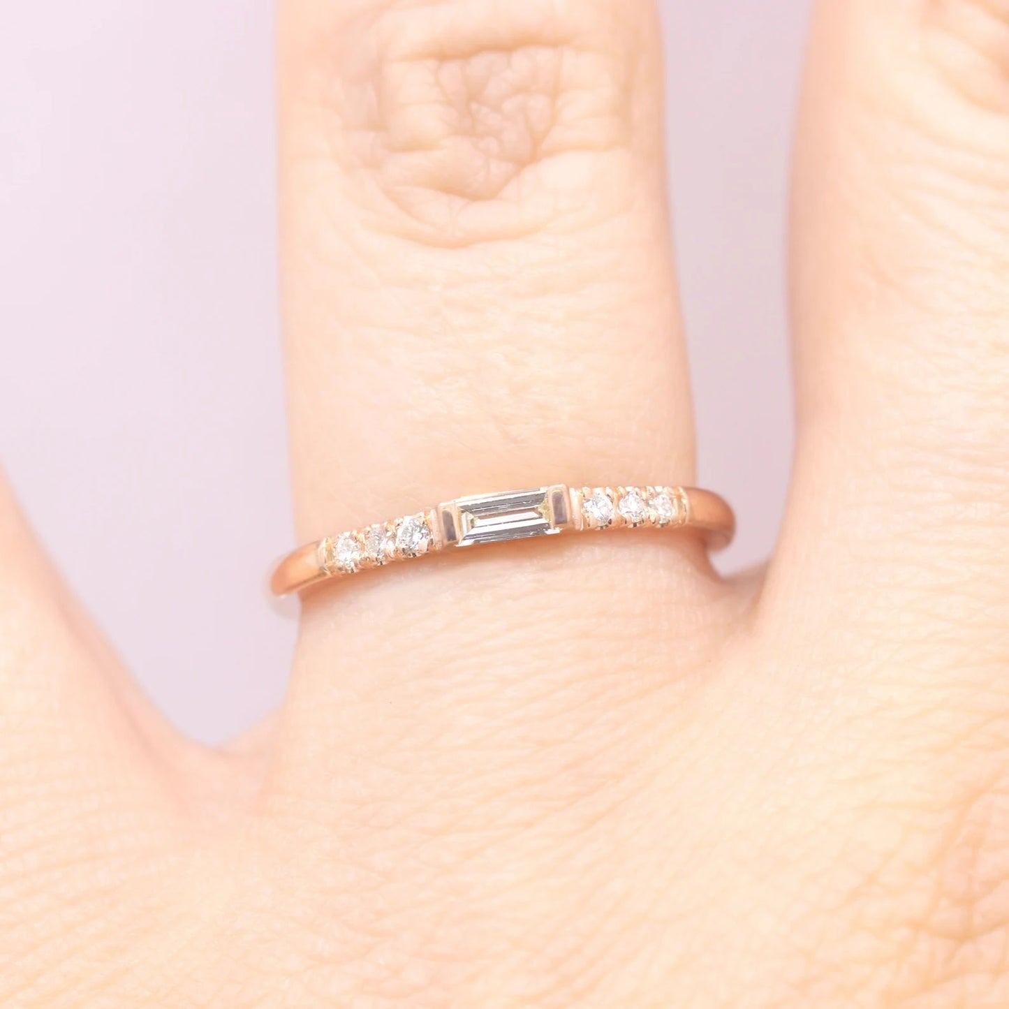 14K 0.10CT BAGUETTE DIAMOND BAND