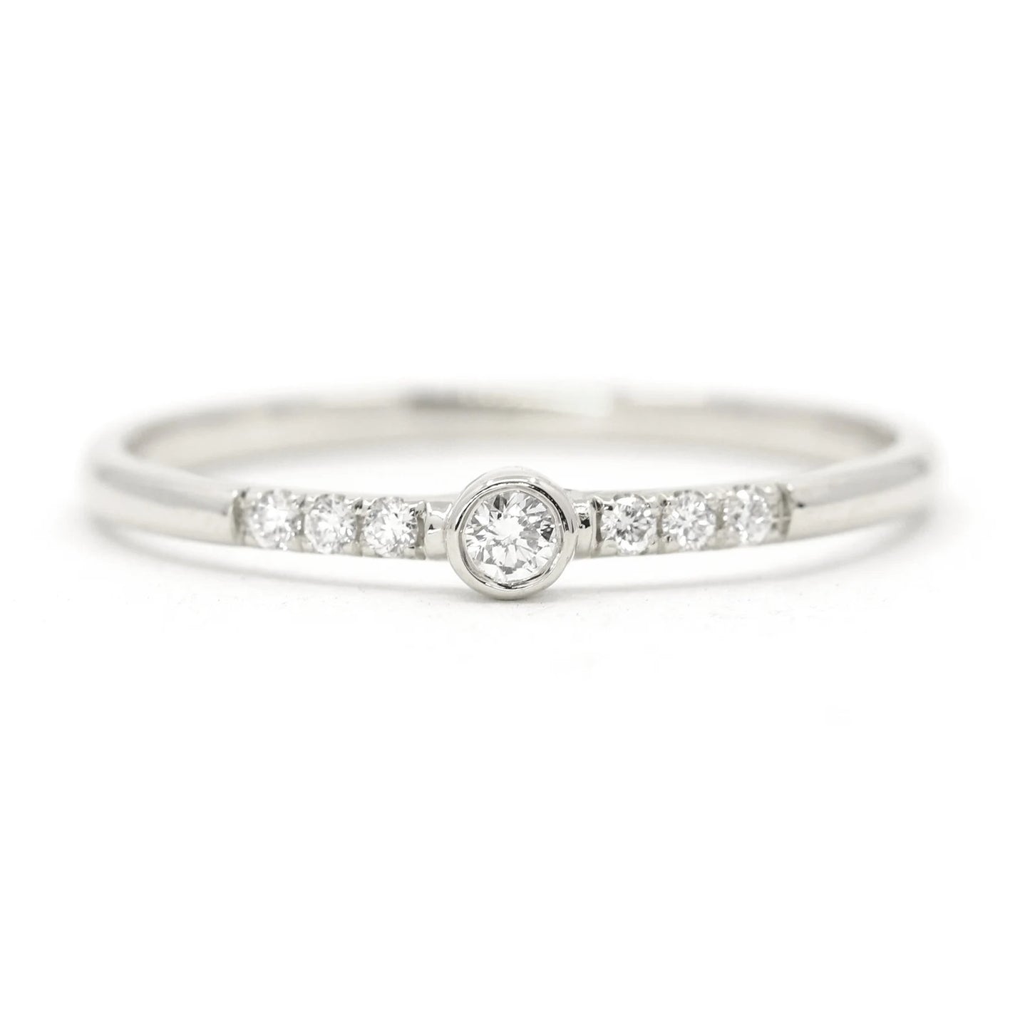 14K 0.10CT DIAMOND BEZEL RING