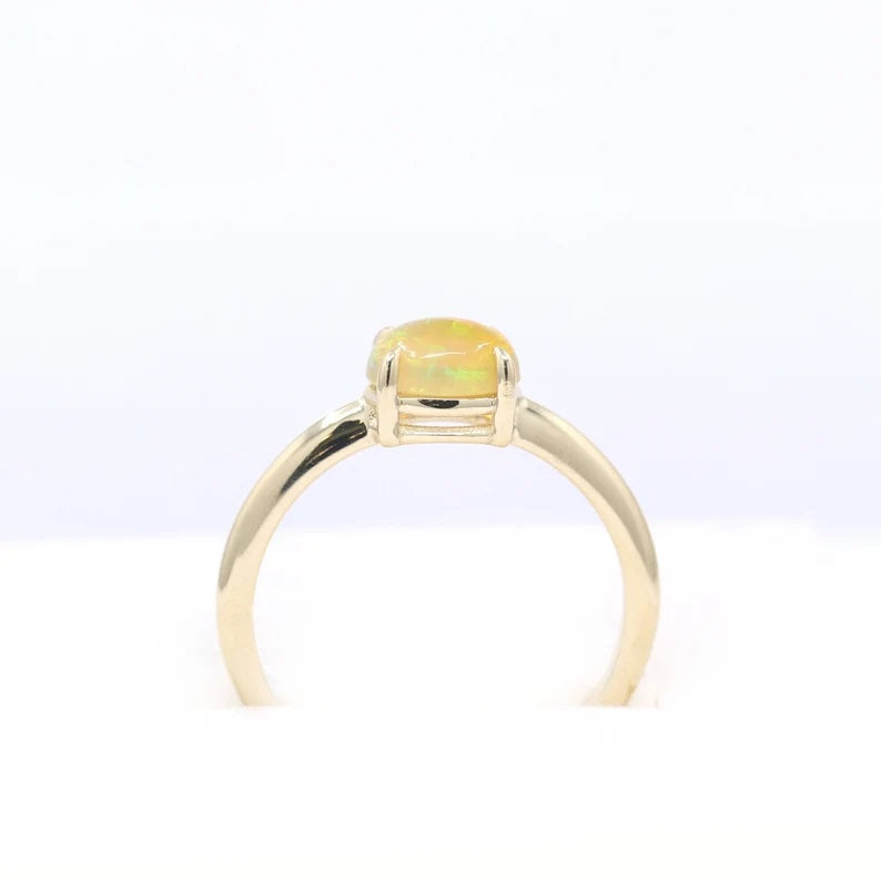 14K OVAL OPAL SOLITAIRE RING