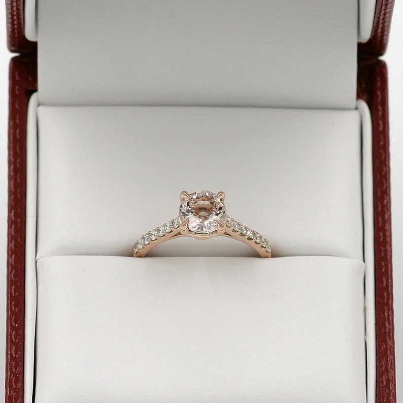 14K MORGANITE DIAMOND RING