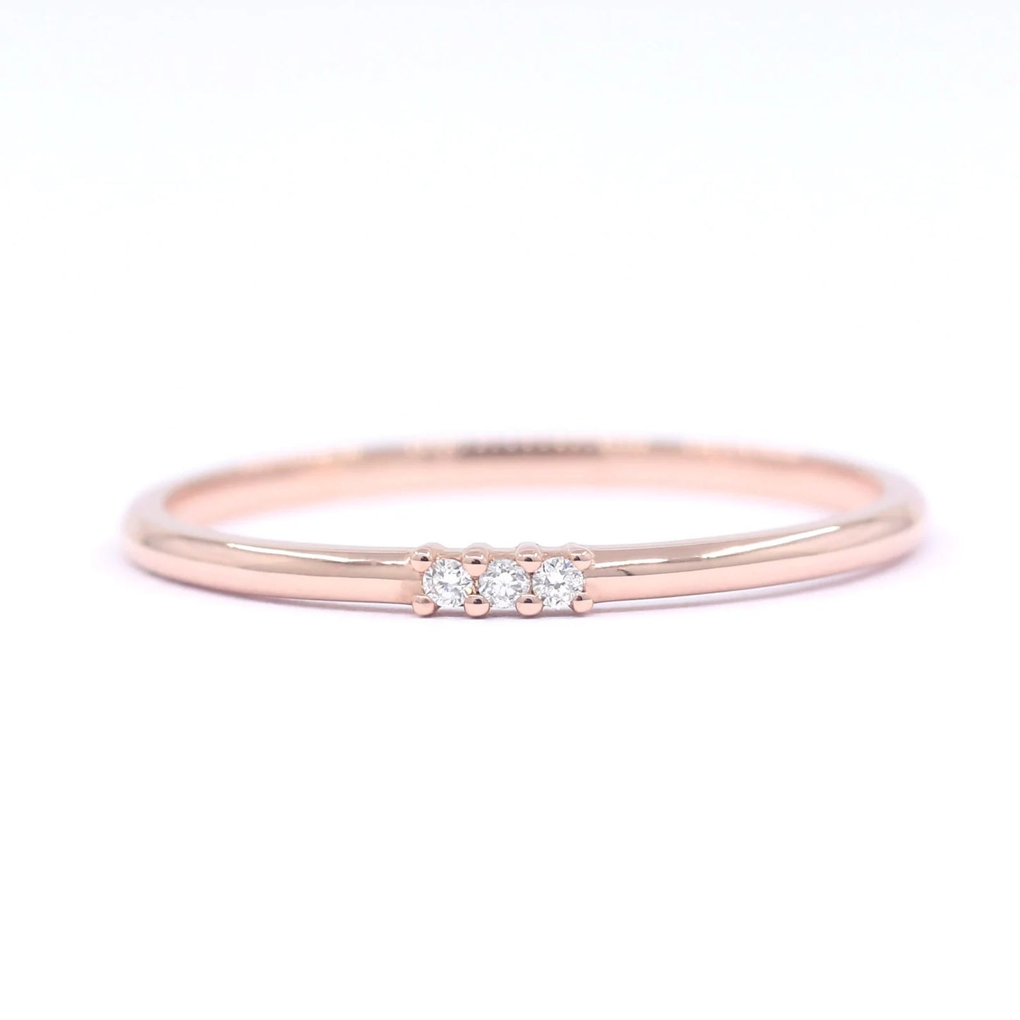 14K 3 DIAMOND 1.2MM BAND