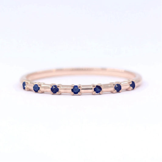 14K 7 SAPPHIRE SPACED 1.2MM BAND