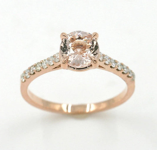 14K MORGANITE DIAMOND RING