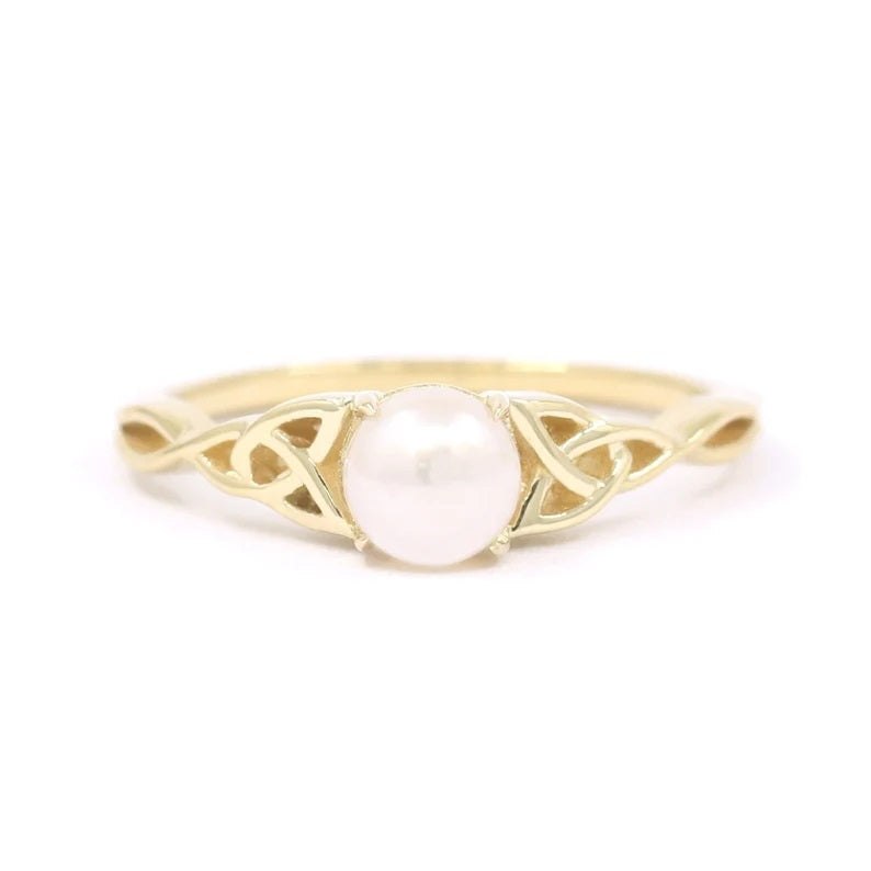 14K PEARL TWIST RING