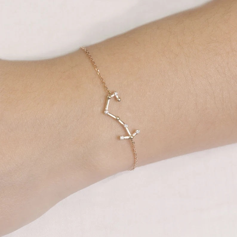 14K DIAMOND SCORPIO ZODIAC SIGN BRACELET