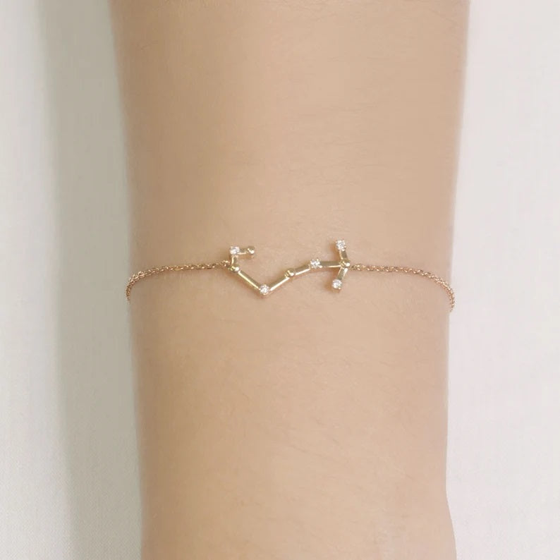 14K DIAMOND SCORPIO ZODIAC SIGN BRACELET