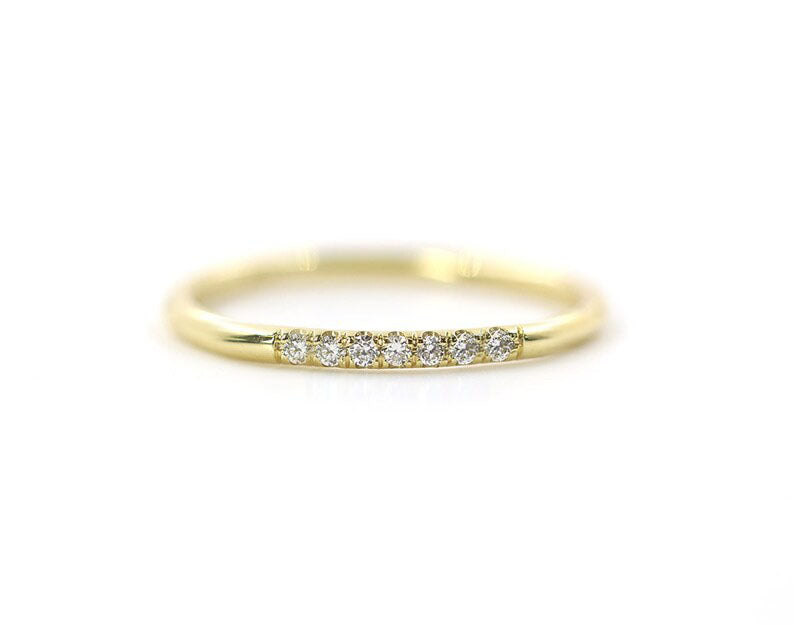 14K 7 DIAMOND 1.3MM BAND