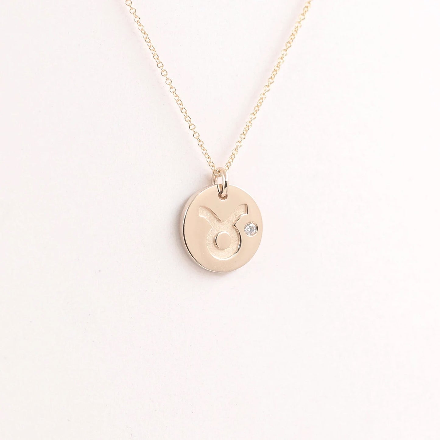 14K 1 DIAMOND TAURUS ZODIAC SIGN NECKLACE