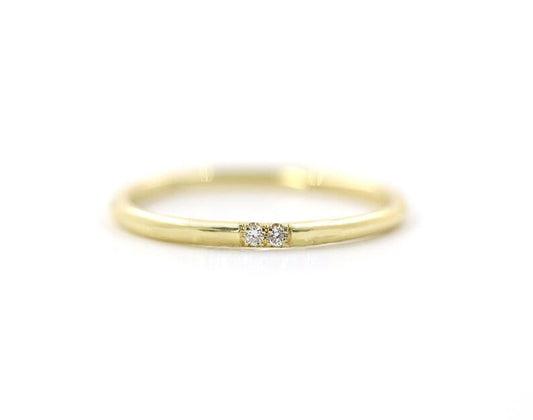 14K 2 DIAMOND 1.3MM BAND