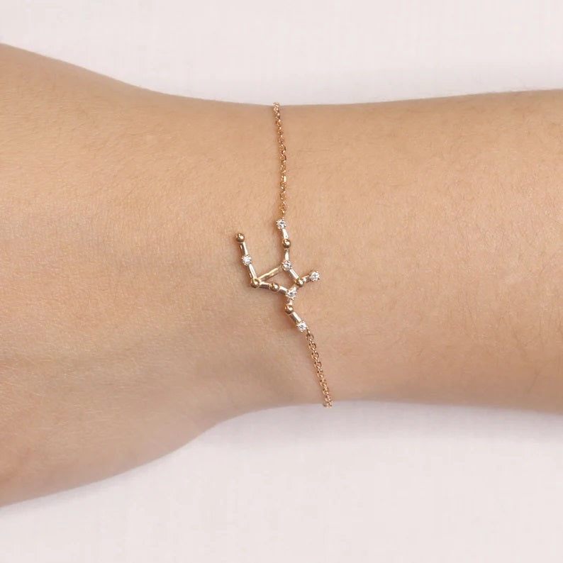 14K DIAMOND VIRGO ZODIAC SIGN BRACELET