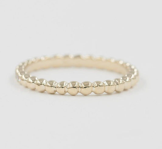 14K BEADED BAND (THICKER VERSION)