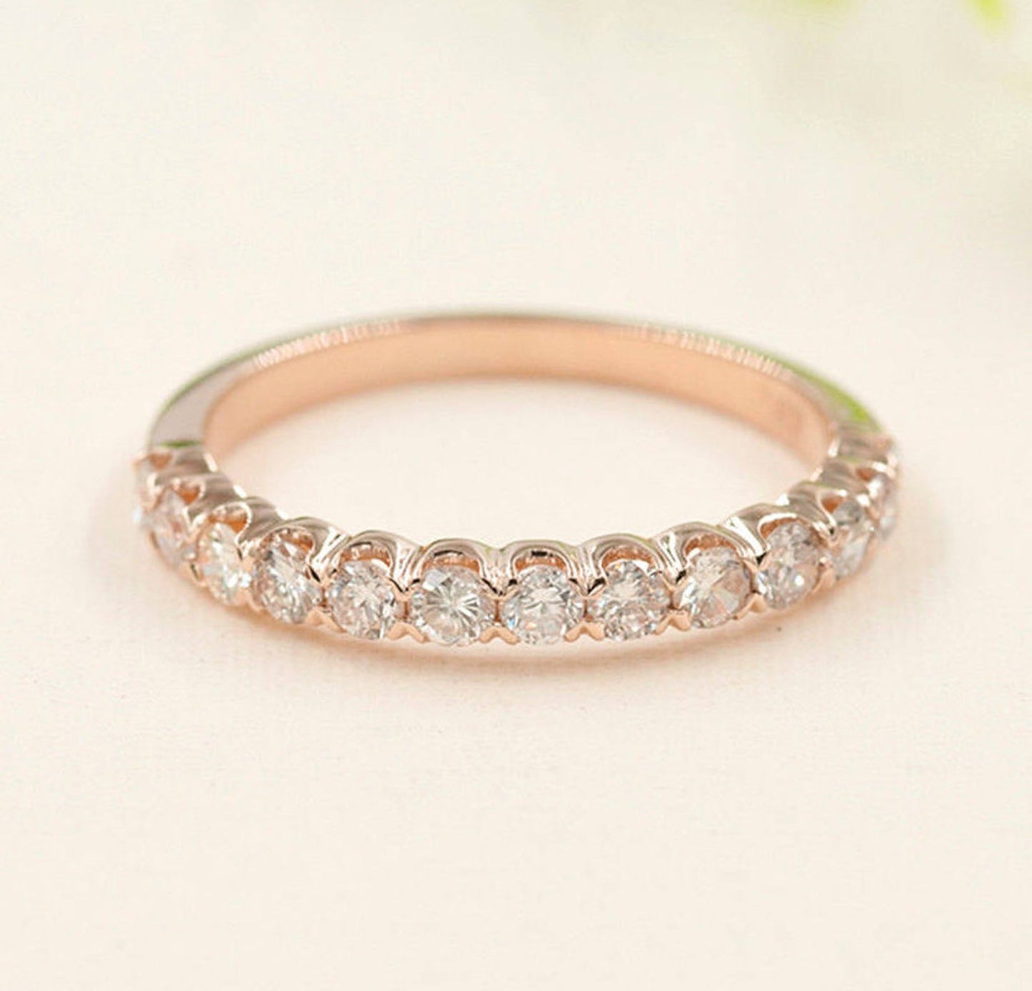 14K 0.54CT DIAMOND HALF ETERNITY BAND