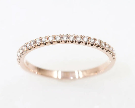 14K 0.15CT DIAMOND HALF ETERNITY BAND