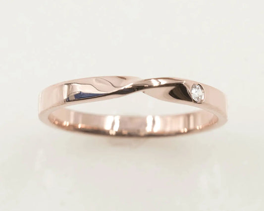 14K 1 DIAMOND KNOT BAND