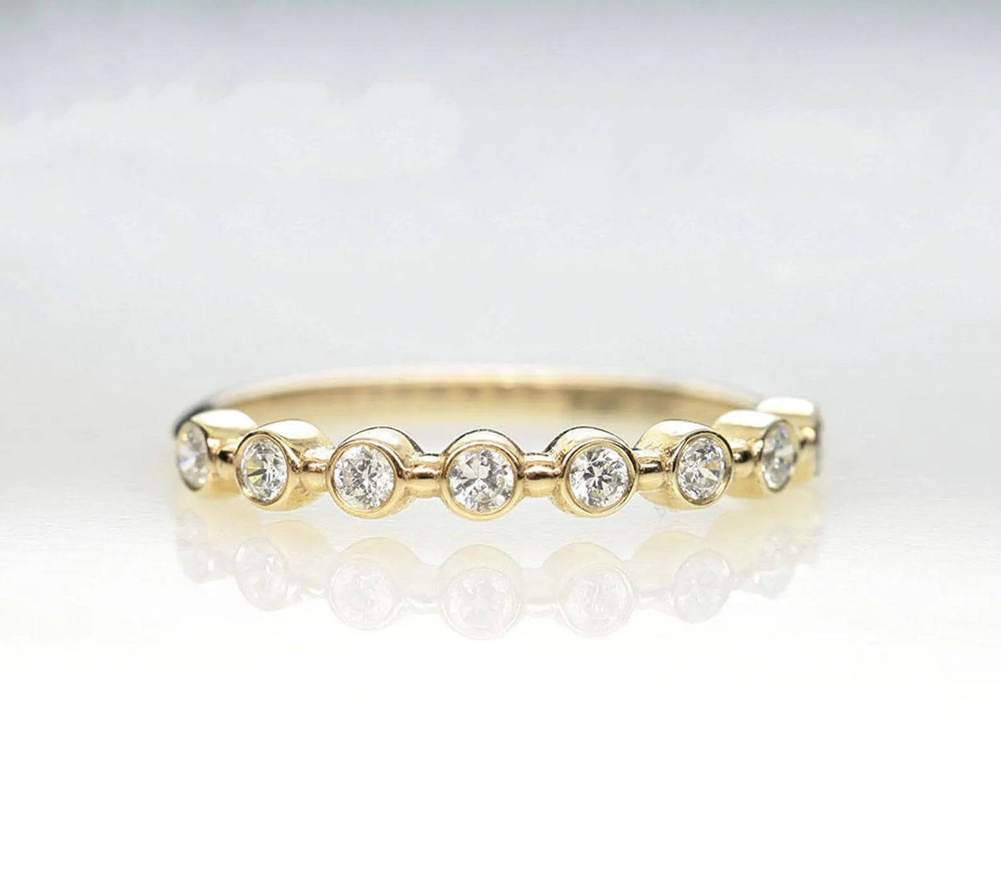 14K 0.27CT DIAMOND BEZEL BAND