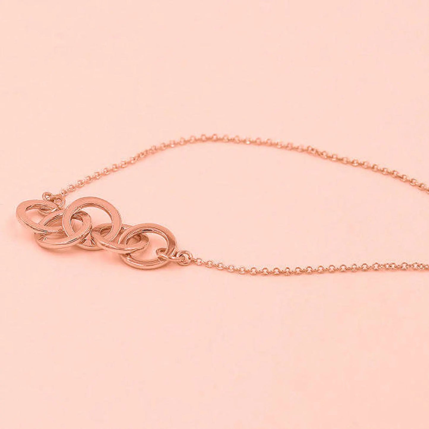 14K 5 CIRCLE INTERLOCKING NECKLACE