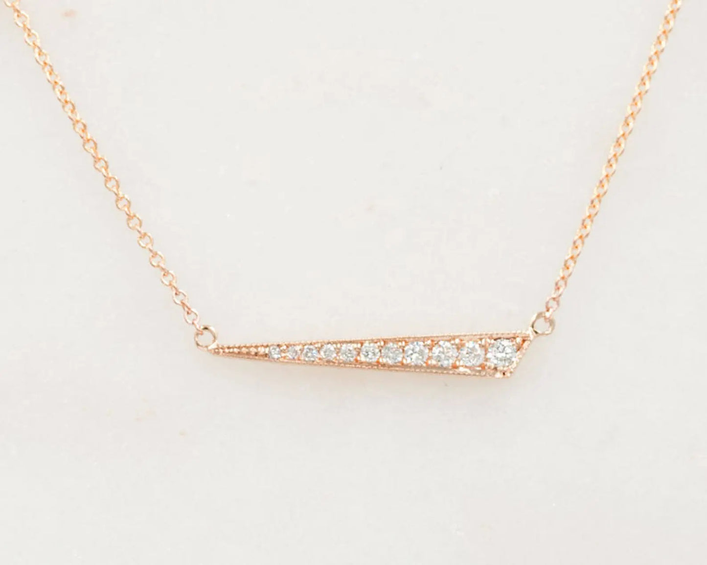 14K 0.12CT DIAMOND BAR NECKLACE