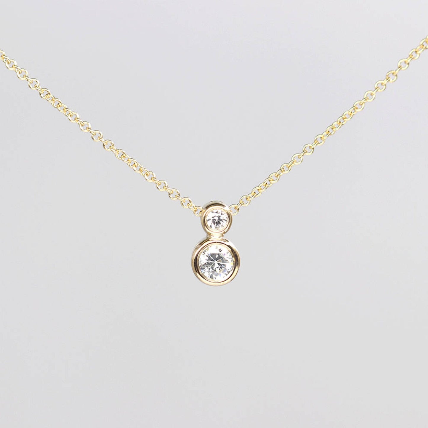 14K DIAMOND BEZEL SNOWMAN NECKLACE