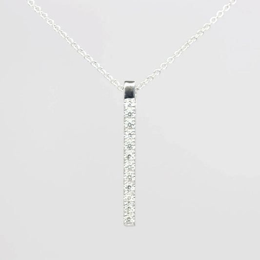 14K 0.20CT DIAMOND BAR NECKLACE