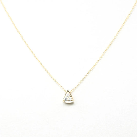 14K 0.06CT DIAMOND TRIANGLE NECKLACE