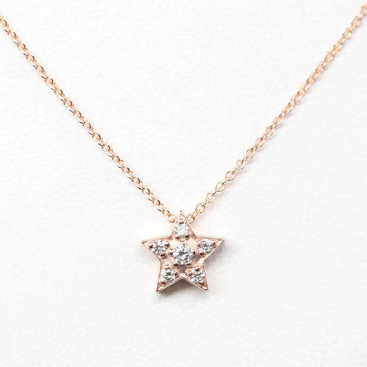 14K 0.11CT DIAMOND STAR NECKLACE