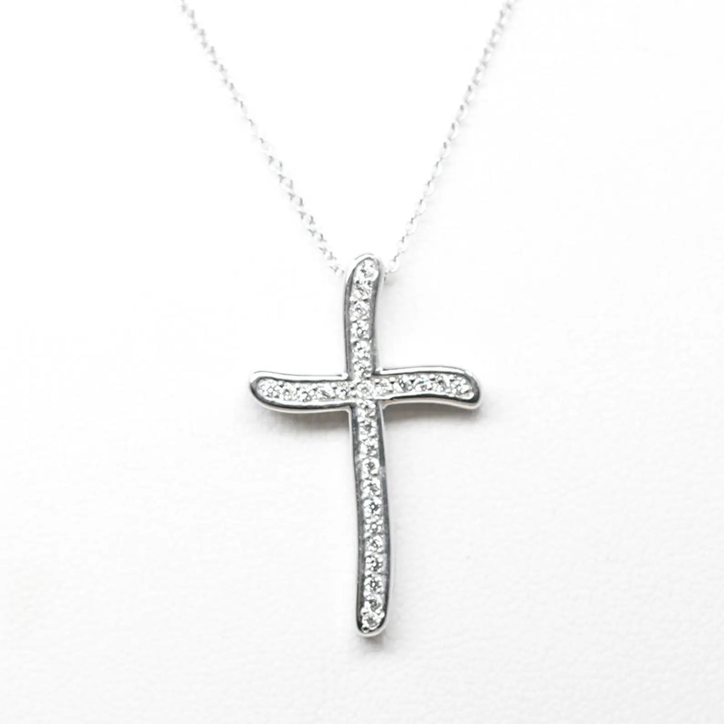 14K 0.24CT DIAMOND CROSS NECKLACE