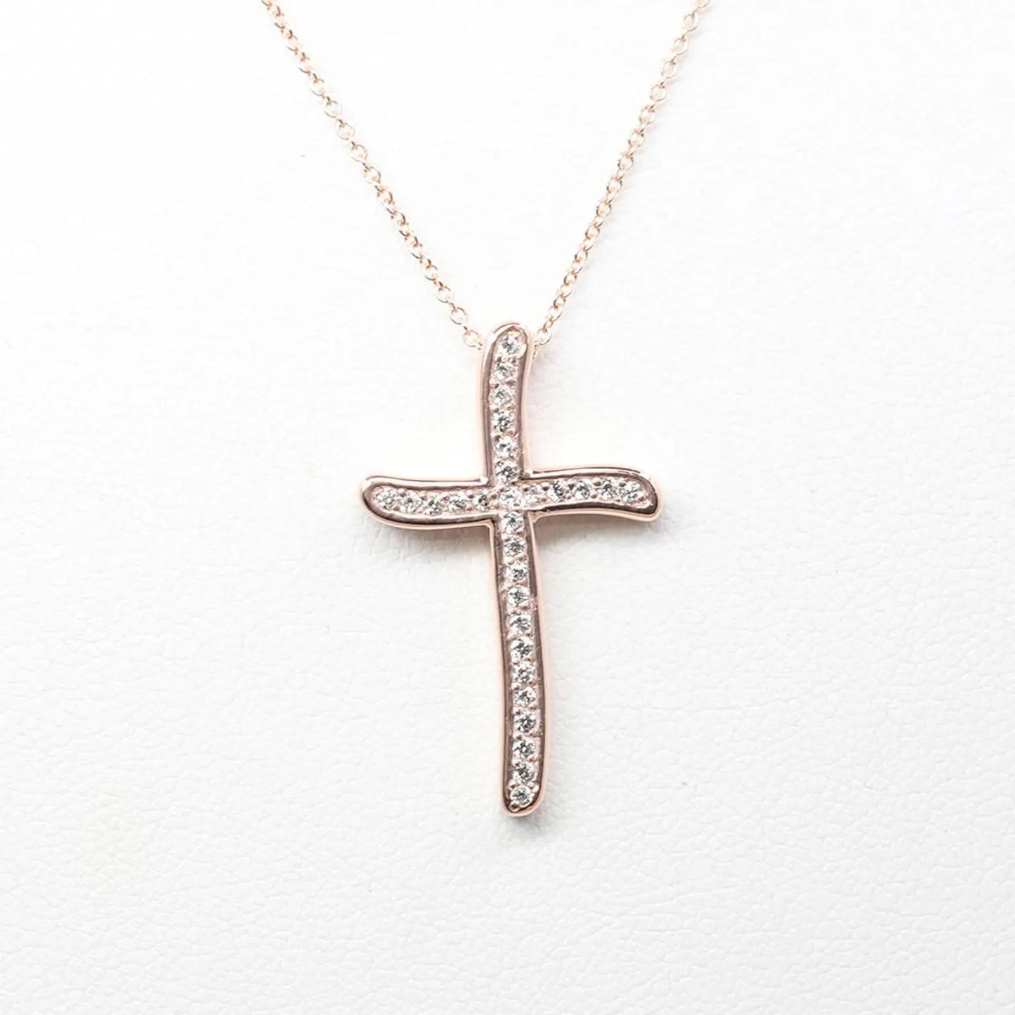 14K 0.24CT DIAMOND CROSS NECKLACE