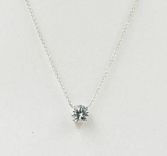 14K 1CT SWAROVSKI CZ SOLITAIRE NECKLACE